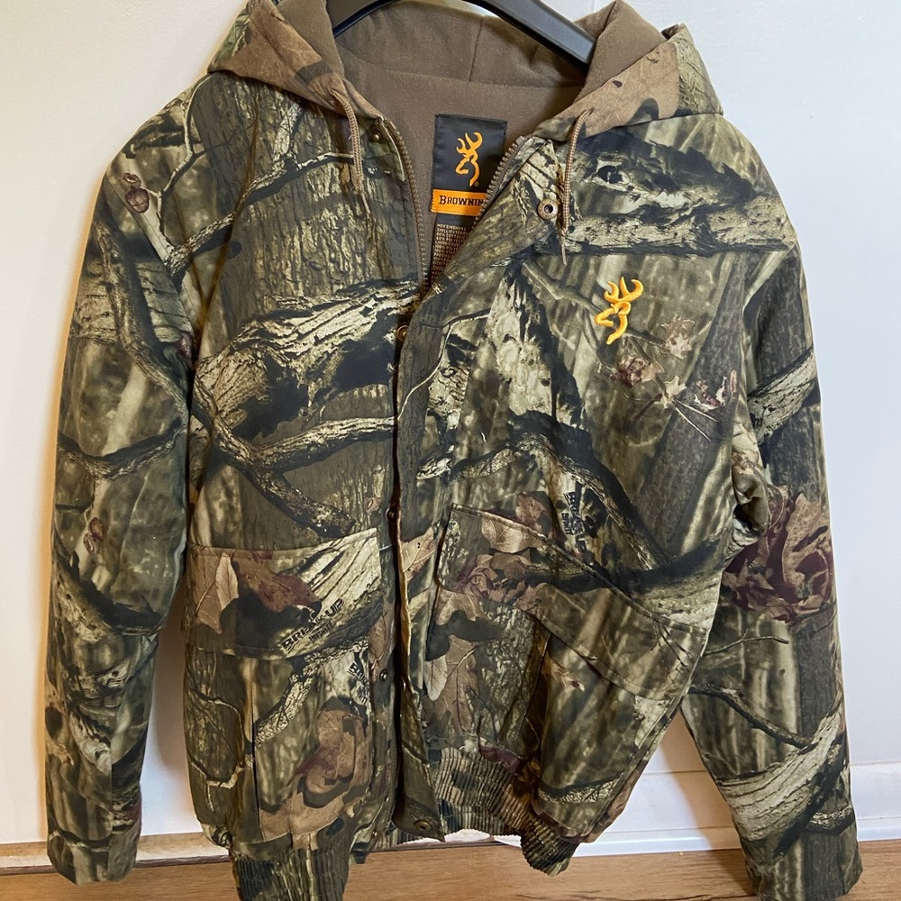 Camo Hooded Browning Jacket - Fleece Lined